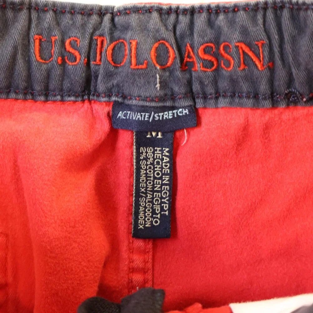 US Polo Assn Mens M Shorts Red Activate Stretch Elastic Waist 11A603